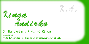 kinga andirko business card